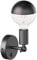 ledscom.de Vintage E27 Wand-Leuchte FETRO mit Schalter, schwarz, schwenkbar, inkl. E27 Lampe (warmweiß, 6,39W, 660lm)