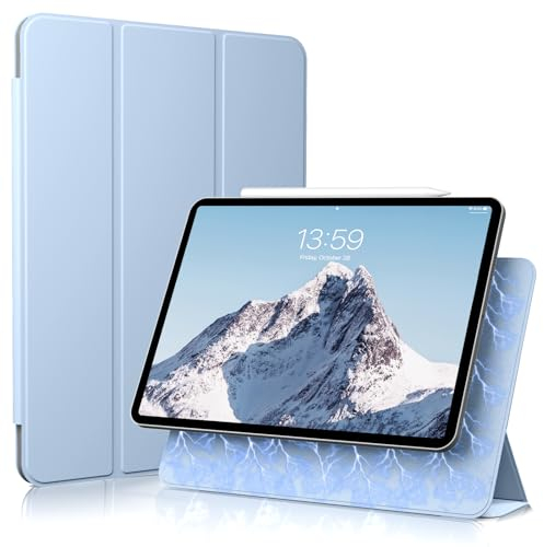 kenke Schutzhülle für iPad Pro 27.9 cm (11 Zoll) 2020 2. Generation, stark magnetisch, ultradünn, Smart Cover für iPad Pro 11 Zoll (27.9 cm), unterstützt Apple Pencil Paar & Laden, Hellblau