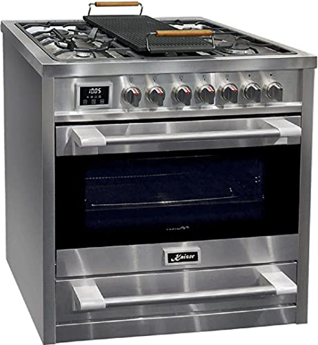 Kaiser 93505 R - Cocina eléctrica con placa grill (90 cm, cocina de gas, 4,5 kW), 8 funciones, autolimpieza, gas natural y propano, calidad lujo, cocina eléctrica, 115 L)