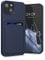 kwmobile Handyhülle kompatibel mit Apple iPhone 13 Hülle - Handy Cover mit Fach für Karten - in Dunkelblau