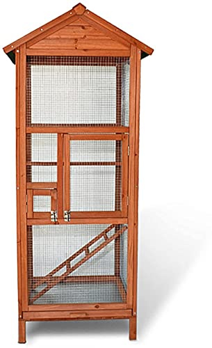 Cage à Oiseaux en Bois de Haute qualité 72 x 63 x 168 cm éxterieur et Interieur