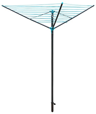 JVL Wäschespinne aus pulverbeschichtetem Stahl, 3 Arme, 30 m, Grau (11-200)