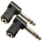 SHANFEILU 1/4 Inch TRS to 3.5mm Right Angle Adapter 90 Degree 6.35mm 3 Pole Male to 3.5mm Female Stereo AUX Headphone Audio Right Angle Converter Connector 2 Pcs