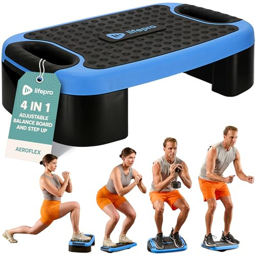 Lifepro 4-in-1 Aerobic Step Platform with Adjustable Slant Board