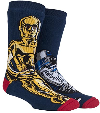 HEAT HOLDERS Herren Star Wars Socken Lite | Atmungsaktiv Lustig Fantasie Thermosocken (39-45, R2D2 & C3PO)