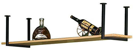 Drsyffsup Hängendes Deckenregal für Küche/Bar, 1-lagig, Modern, Schwebendes Weinregal, Multifunktional, Poliert, 60x30x40cm