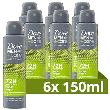 Dove Men+Care Advanced Sport Fresh Anti-Transpirant Deodorant Spray, bis zu 72 Stunden Schutz vor Schweiß und schlechten Gerüchen - 6 x 150 ml - Vorteilspack