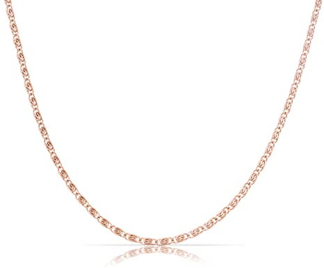 Made by Nami Minimalistische Halsketten Damen • Dezente Edelstahl Halskette mit starkem Karabiner-Verschluss • Choker-Kette Frauen & Mädchen • Filigrane Gliederkette • Geschenk für Sie (S-Design Rosé)