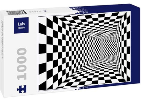 Lais Puzzle Optische quadratische Schwarz-Weiß-Illusion 1000 Teile
