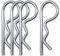 SKIR'CO (4 Stück) Federsplinte aus verzinktem Stahl 4 mm, R Clips, R-förmiger Federsplint