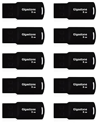 Gigastone Clé USB 8 Go Lot de 10, V70 Série, Rétractable sans Capuchon Conception, Compatible avec Interface USB 2.0