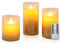 CCLIFE LED Kerzen Echtwachs 3er Set mit Fernbedienung Timer Funktion Echtwachs flammenlose Batteriebetrieb