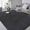 RTBQJ-AT Teppich 160x230 cm Microfiber Weicher Wohnzimmer, Rugs for Living Room Moderner Flauschiger Kurzflor Waschbar, Dunkelgrau
