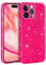 DiyGody Compatible for iPhone 15 Pro Max Glitter Sparkle Case, Cute Girly Bling Design for Women Girls Thin Shockproof Soft Silicone Protective Case Cover for iPhone 15 Pro Max 6.7-Hot Pink
