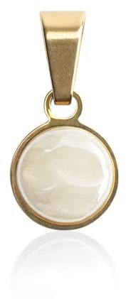 Gold Kettenanhänger mit Stein in beige • Charm zum Wechseln • passend für eine Vielzahl von Ketten • Edelstahl & recyceltes Glas • MIX AND MATCH