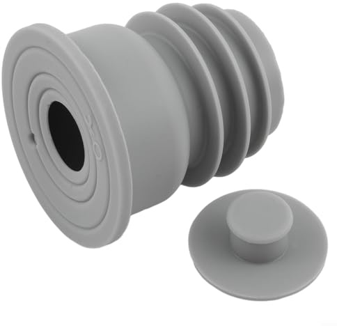 Hasaller Wasserrohrdichtung, graue Silikon-Abflussrohr-Dichtung für Waschbecken, Waschmaschine, Mop, Pool, 3,5–7,5 cm, zum Desodorieren und Versiegeln (S), 1227844645