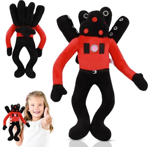 EKKONG Skibidi Toilet Plush, Skibidi Toilet Cartoon Plush Doll, Skibidi Toilet Toy, Stuffed Skibidi Toilet Plush Figure, Titan Speakerman Stuffed Toys, Plüschtier Kuscheltier für Spielfans (A)