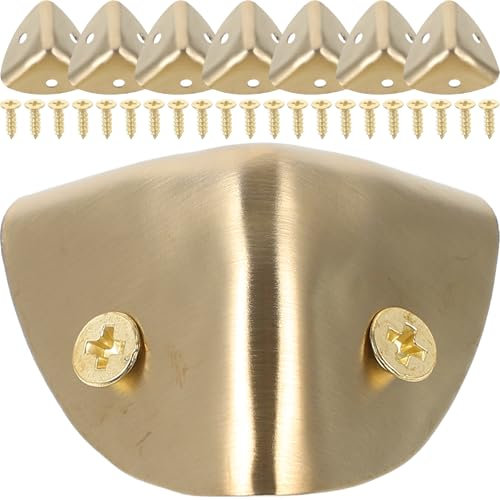 BESTonZON 8er-Box ckenschutz Metall Brust Koffer Koffer Schutz Ecken, Metall Eckenschutz Für Möbel Eckwinkel, Kasteneckenschützer, Schreibtischkantenschutz Kastenecken Aus Messing Rostfreier