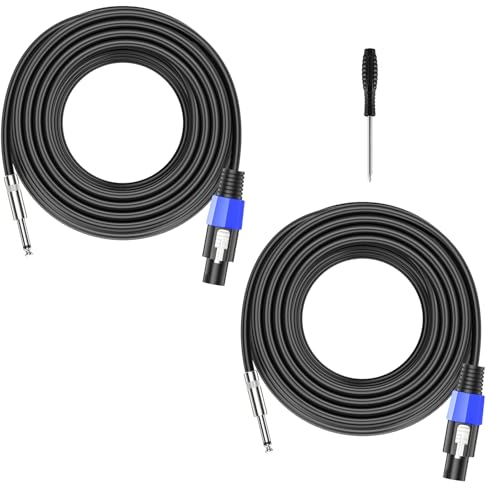 GCTBL 15M 2pack Speakon zu 1/4 Lautsprecherkabel Audio Verstärker Kabel DJ/PA Speakon Kabel mit Twist Lock