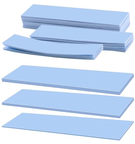 VooGenzek 15 Piezas Surtido 0.5/1/ 1.5 mm Almohadillas Térmicas de Silicona con Conductividad Térmica de 6.0 W/mk, Almohadilla de Silicona Conductora Térmica Reutilizable, para SSD CPU GPU LED IC