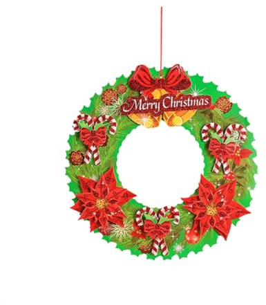 TOPPERFUN 35 cm Künstlicher Weihnachtskranz Aus Papier Stereo-türbehang Glänzende Girlande Weihnachtsdekor Elegant Für Zuhause Zufälliger Stil