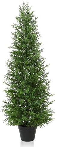 Kazeila Künstliche Pflanzen Outdoor 120cm Zedernbaum,Kunstpflanzen Groß UV Geschützt für Home Wohnzimmer Schlafzimmer Büro Deko(1Pack)