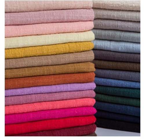 Bestickter Baumwollstoff Sommer Baumwolle Leinen Stoff Bambus Reine Farbe Chinesischen Wind Ethnische Kleidung Tuch Baumwolle Plissee Leinen Hanfu Stickerei Stoff (Color : 8 Bleaching, Size : 100CM_