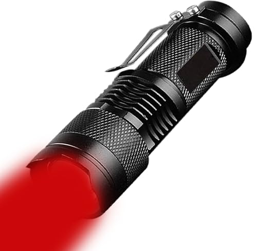 POCKETMAN Hohe Leistung 3-Mode rote LED Taschenlampe, variable Brennweite mit Clip, rote Taschenlampe für Astronomie, Luftfahrt und Nachtbeobachtung