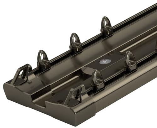TZUFA Gardinenleisten 2 Läufig 1-6m Vorhangschiene Deckenmontage, Vorhangschiene Aluminium Vorhangschienesystem Für Vorhänge, Raumteiler(Champagne,150cm)