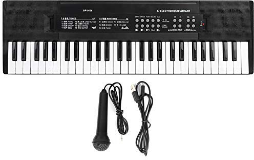 Clavier de Piano électronique à 54 Touches, Fonction D'enregistrement de Microphone 8 Tonalités 6 Chansons 5 Rythmes Clavier de Piano à Double Alimentation BF-5438 pour le