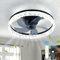 diisunbihuo 20 Modern LED Ceiling Fan with Lights Dimmable Acrylic Dimmable Low Profile Ceiling Fan Flush Mount Bladeless Chandelier Fan Stepless Color Temperature Change and 6 Speeds (Black)