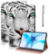 TUOLISG Funda para iPad de 6ª generación, 5ª generación, iPad Air 2, iPad Air 1 de 9,7 pulgadas, piel sintética, con función atril, ranura para tarjeta y cierre elástico, tigre blanco