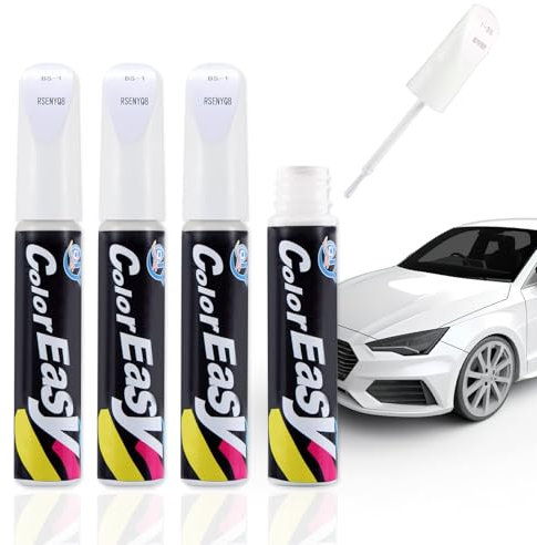 dellyy Stylo Retouche Peinture,4 Pièces, Stylo Réparation des Rayures Auto De Peinture,Peinture de Voiture Retouche de Stylo Réparation,Rayures Réparation De Peinture(Blanc)