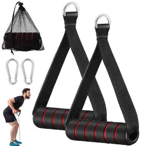 2 Pcs Resistance Band Handles, for Cable Machine Attachments, Heavy Duty Gym Handles for Fitness Training Workout Bands Handles for Pilates Yoga Crossover Tricep Exercise Pull Down Handles