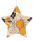 Weihnachtsstern-Ornament, gelbes Muster, Weihnachtsbaumschmuck, Stern-Keramik-Baumschmuck für Feiertagsdekoration, Weihnachtsschmuck