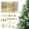 Aufun 108er Set Premium Weihnachtskugeln Kunststoff mit Baumspitze Christbaumkugeln, Stern, Sichere Christbaumschmuck Set mit Aufhängen, Weihnachtsbaumkugeln Mehrweg Weihnachtsbaum Deko (Champagner)