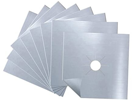KOMBIUDA Lot De 8 De Cuisinière Électrique Antiadhésives Argentées Pour Brûleur À