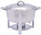 Alnemy Chafing Dish Rund Edelstahl 5L Warmhaltebehälter Speisenwärmer Wärmebehälter Buffetwärmer Speisen Catering Buffetwärmer für Buffet Catering Gastro (Silber)