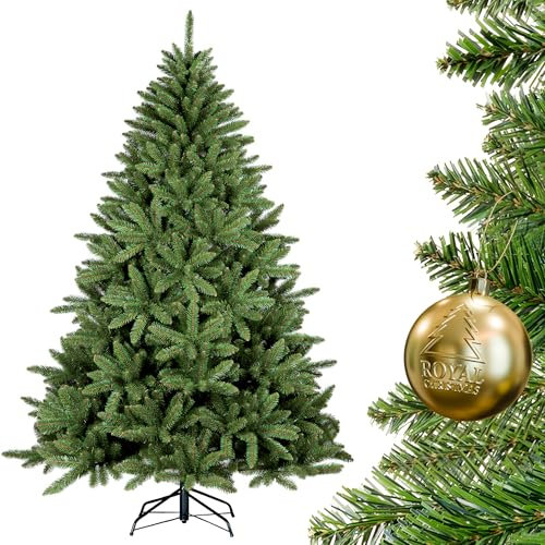 ROYAL CHRISTMAS Weihnachtsbaum künstlich 180cm + Metallständer - Naturgetreu mit dichten Zweigen - Künstlicher Weihnachtsbaum 180 cm –Tannenbaum künstlich - Kunst Weihnachtsbaum