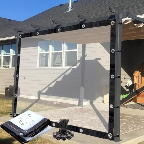 Transparente Plane mit Ösen, regenfest, wasserdicht, für Pergola, Balkon, Pavillon, Seitenwand, Pflanze, Gewächshaus, Garten, Abdeckung, Baumembran