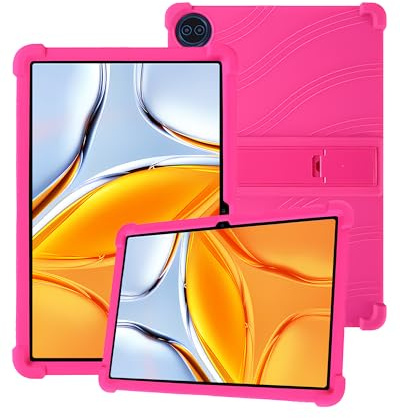 Silicone Tablet Case for Teclast T70 14 inch Tablet with Full Coverage, Shockproof, Anti-scratch, Adjustable Stand, and Soft Silicone Cover,Rose