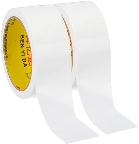 PATIKIL 2 Rollen Gewebeband, 40 mm x 10 m Gewebeklebeband, Panzertape Wasserfest, Reparaturband, Panzerband, Weiß Buchbindungsband, Selbstklebend zur Reparatur, Bücher