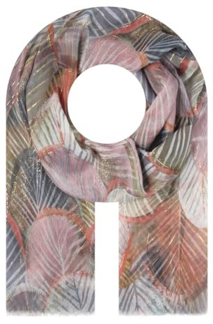 Majea Damen Halstuch Rosa 3 Blätter Muster Viskose 180cm x 70cm