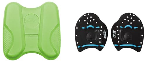 ZAOSU Trainings-Set Performance Pull-Kick & Hand Paddles für Schwimmen & Triathlon, Farbe:grün, Größe:L (Blau)