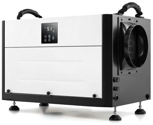 RELAX4LIFE Luftentfeuchter Elektrisch mit 24H Timer & 3 Modi, Bautrockner Industrie Trocknungsgerät, Entfeuchter mit Ablaufschlauch & Automatisches Abtauen für Wohnung Keller (Weiß-761Watt)