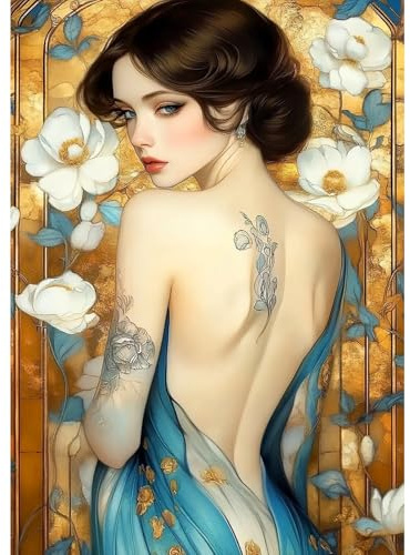 MXJSUA Klassische Frau Diamond Painting Erwachsene, 5D Diamant Painting Bilder Anfänger, DIY Runder Vollbohrer Diamanten Malerei Stickerei Kreuzstich Geschenke Home Wand Dekor 30x40cm