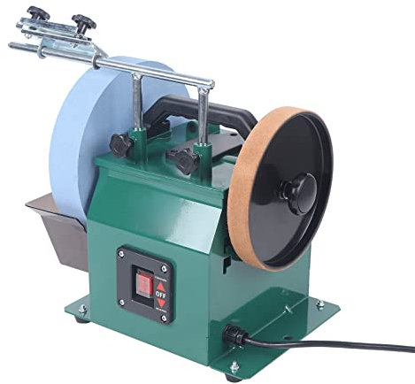 Tools 10'' Water-cooled Grinder Aluminum Electric Knife Sharpener Grinding with 10'' 220 Grit Sharpening Stone and 8 Leather-stropping Wheel