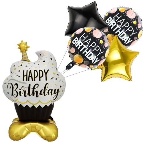 Mavouri Happy Birthday Ballon Stehend, XXL Luftballon Happy Birthday, Luftballons Geburtstag Stehend, Folienballon Geburtstag, Helium Ballons Geburtstags für Kindergeburtstag Deko Junge Mädchen