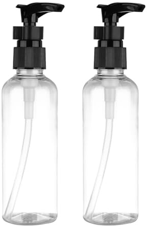 Flacon Pompe de Shampoing 100ml Portable Réutilisable Noir pour Voyage | Lot de 4 Pièces, Pet et Pp, Usage Maison Cuisine, pour Savons Liquides