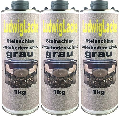 3 x 1 kg Unterbodenschutz grau Steinschlagschutz überlackierbar mit Autolack